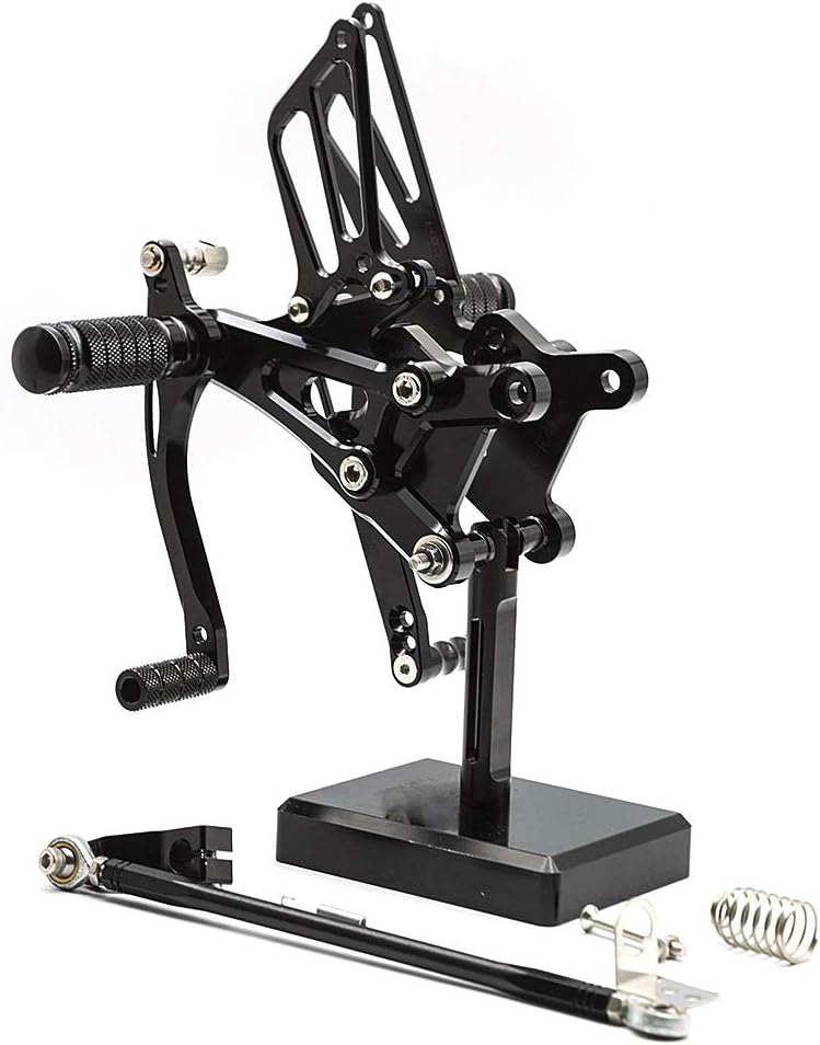 FXCNC CNC Billet Motorcycle Rearset Foot Pegs Rear Set Footrests Fully Adjustable Foot Boards Compatible with CBR600F F4i 2001-2007, CBR600F F4 1999-2000 - Image 2